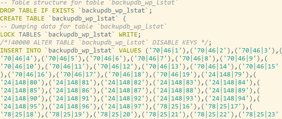 The WordPress database dump included this table that contains a set of the first three octets of IP addresses, a block list of IP ranges that cannot revisit the Gootloader website on the same day