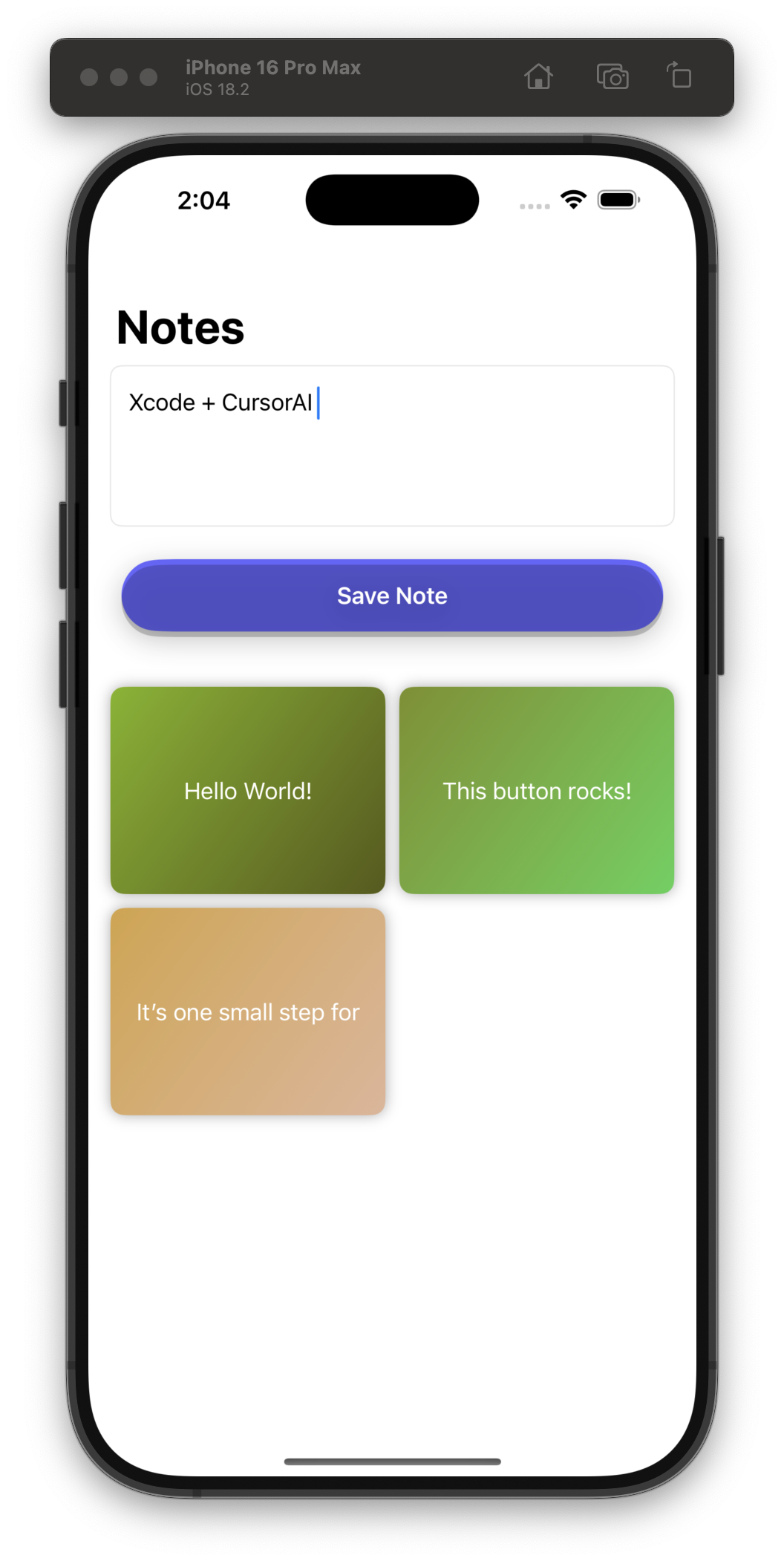 Our final note taking app
