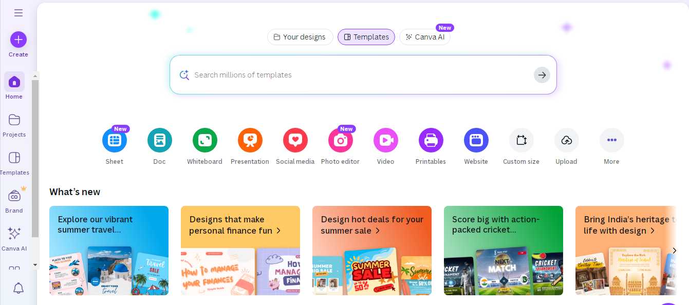 Canva - Best AI tools for freelancers to design creative design
