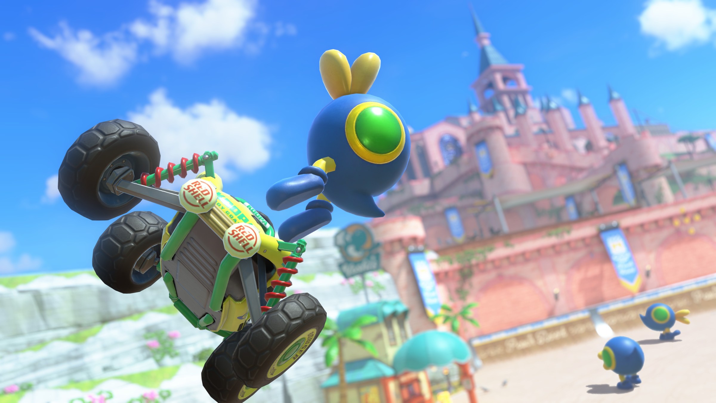 Cataquack performs a stunt in Mario Kart World