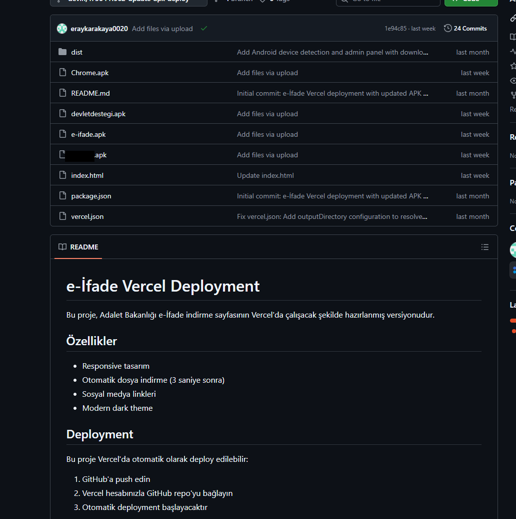The GitHub repository with the phishing website source code